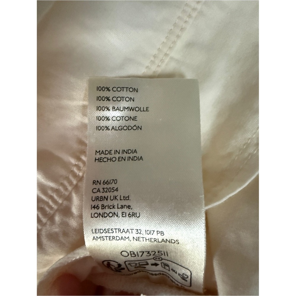 Anthropologie Pilcro Cream Long-Sleeve V-Neck Ruffled Babydoll Top XS - Picture 10 of 13